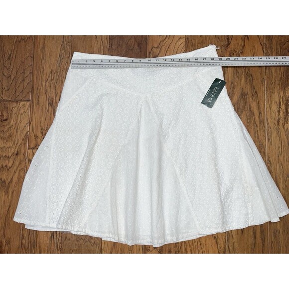 Ralph Lauren A Line Eyelet Womens Skirt White Size 16 NEW With Tags - Picture 7 of 8